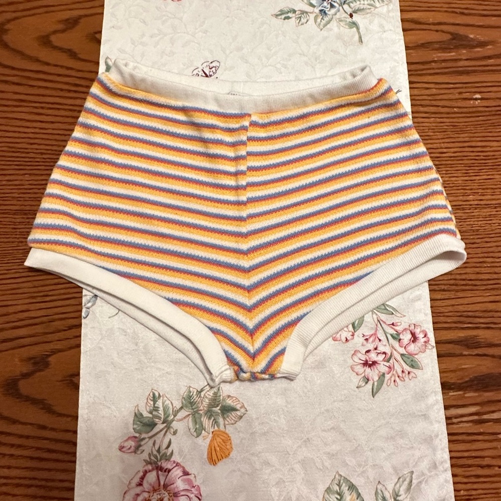 Zara Striped Orange and Blue Women's Shorts